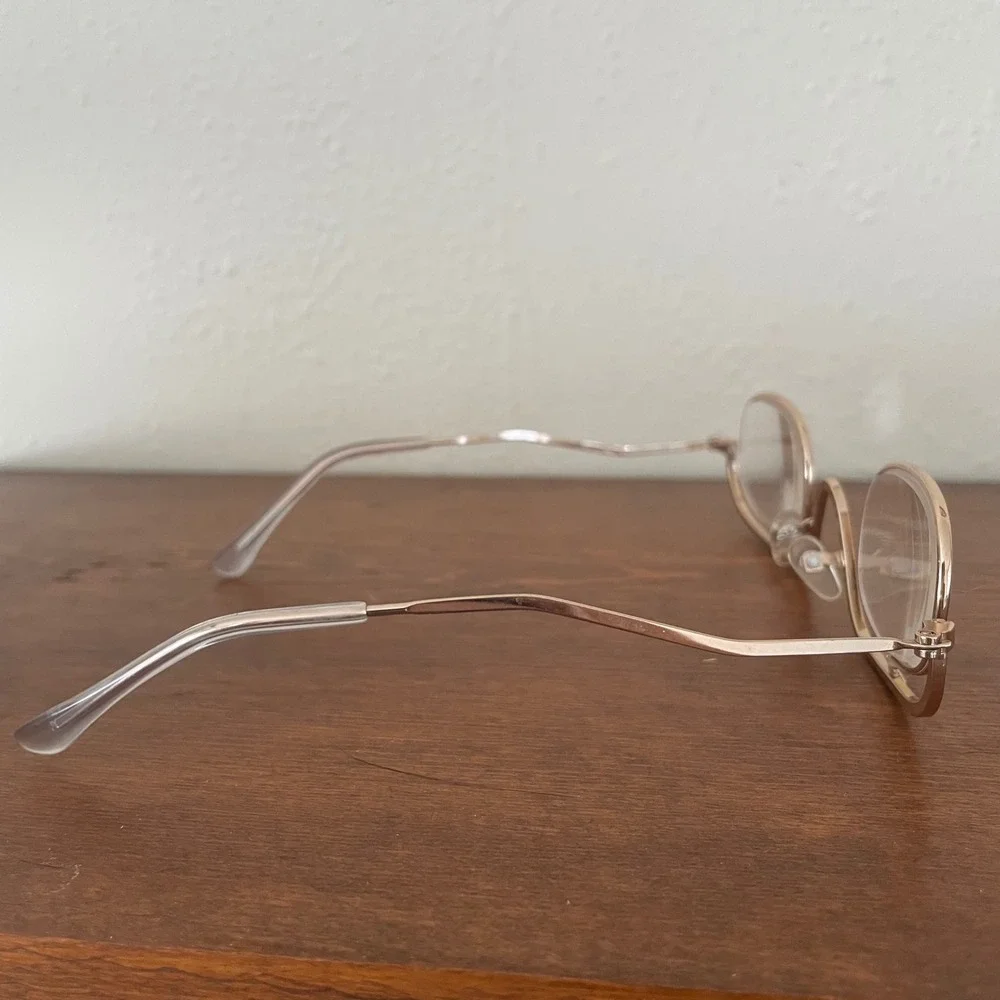 Dual‎ Flip Down Magnifier +3.00 Glasses Readers Gold Tone Folding Makeup